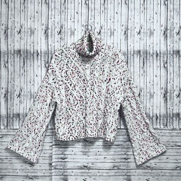 Judith March Sweaters - Judith March Ditsy Dots Cropped Sweater
